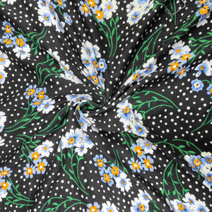 Black Floral Print Rayon Fabric TU-4036 – image 3 of 3