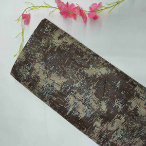 Dark Brown Abstract Print Tussar Silk KC-13920