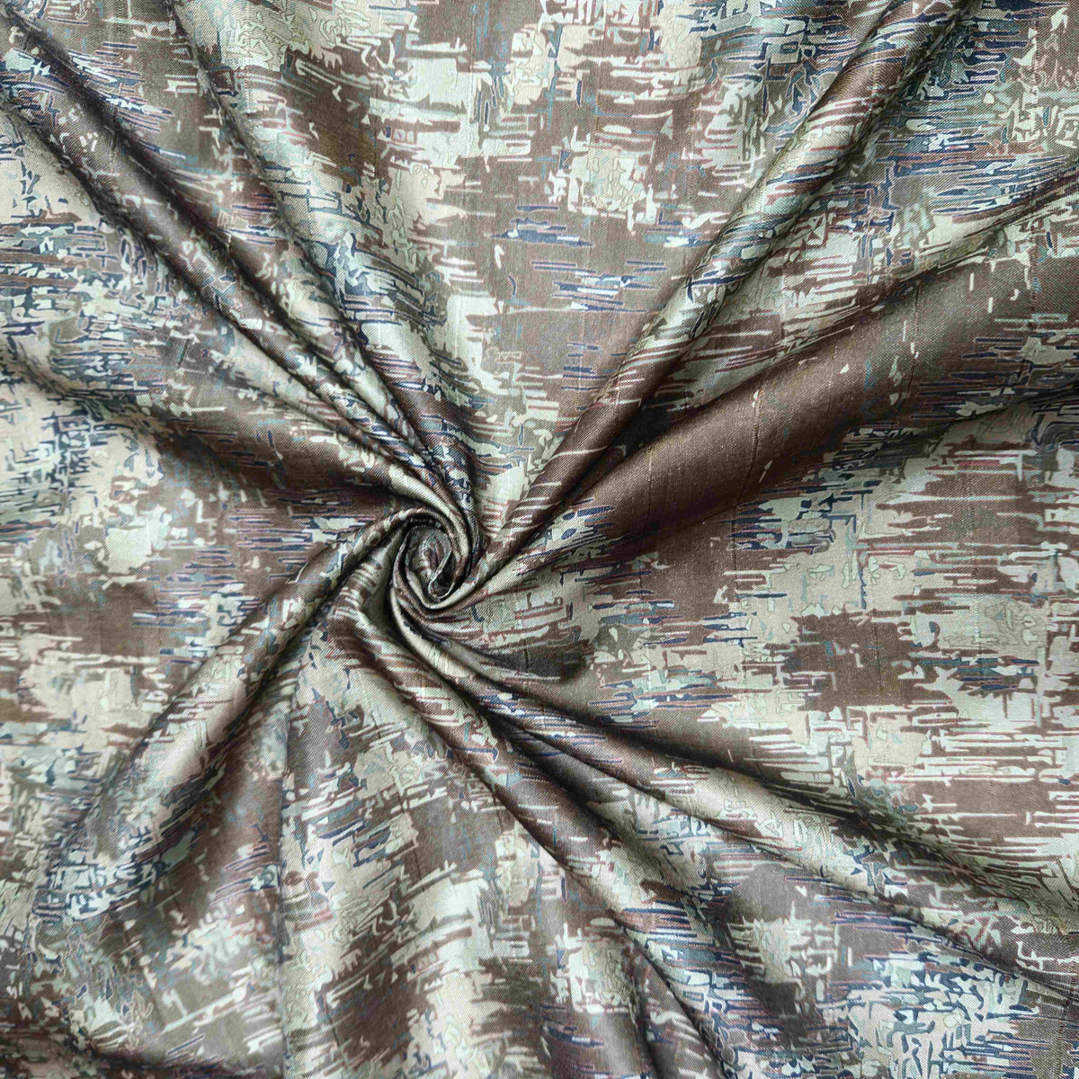 Dark Brown Abstract Print Tussar Silk KC-13920 – image 3 of 3