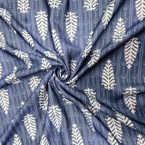 Dark Blue & Pink Floral Print Crepe JKS-12819 – image 3 of 3