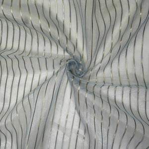 Sky Blue Gold Stripes Organza Zari JBS-16625 – image 3 of 3