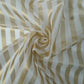 Off White Golden Stripes Dyeable Tissue Fabric GT-32610