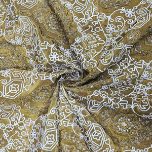 Olive Green Geometrical Sequins Embroidery Dyeable Tissue SF-16253 – image 3 of 3