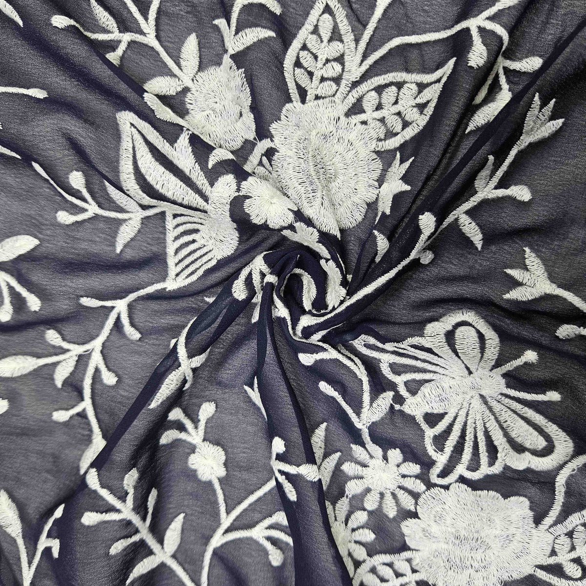 Dark Blue Parsi Gara Embroidery Georgette JD-14107 – image 3 of 3