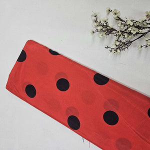 Red & Black Polka Dot Muslin GT-19340