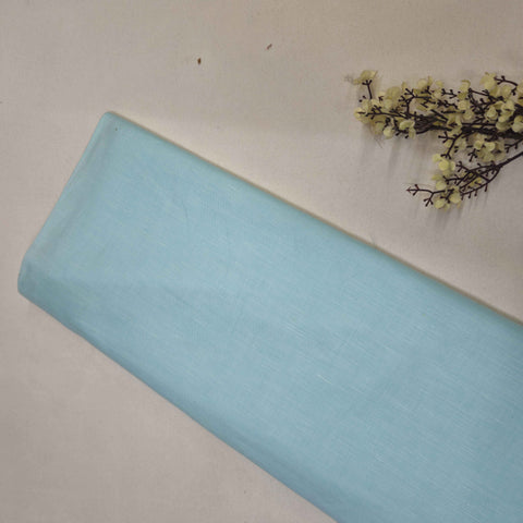 Aqua Blue Solid Cotton Linen MKT-12213