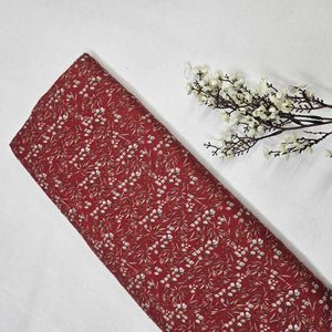 Red Floral Print Pashmina Fabric RT-20991