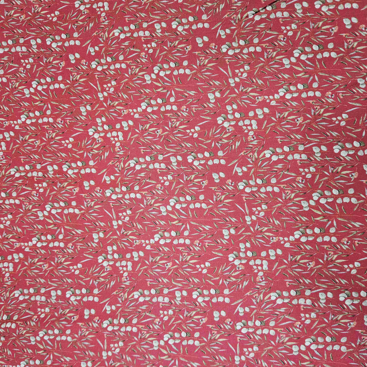 Red Floral Print Pashmina Fabric RT-20991 – image 2 of 3