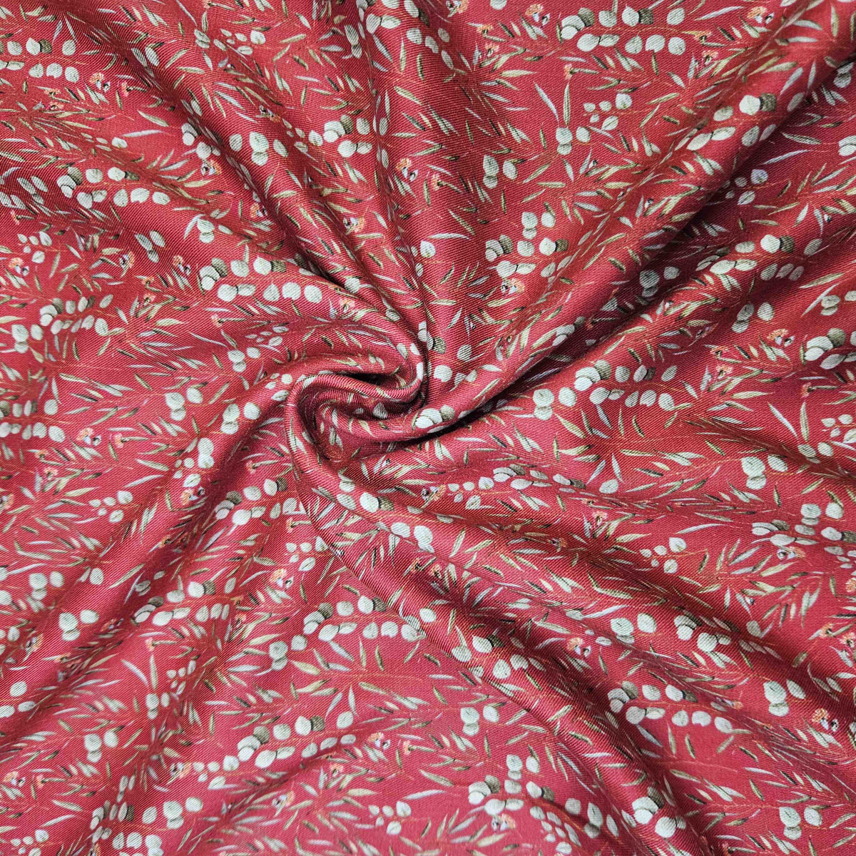 Red Floral Print Pashmina Fabric RT-20991 – image 3 of 3