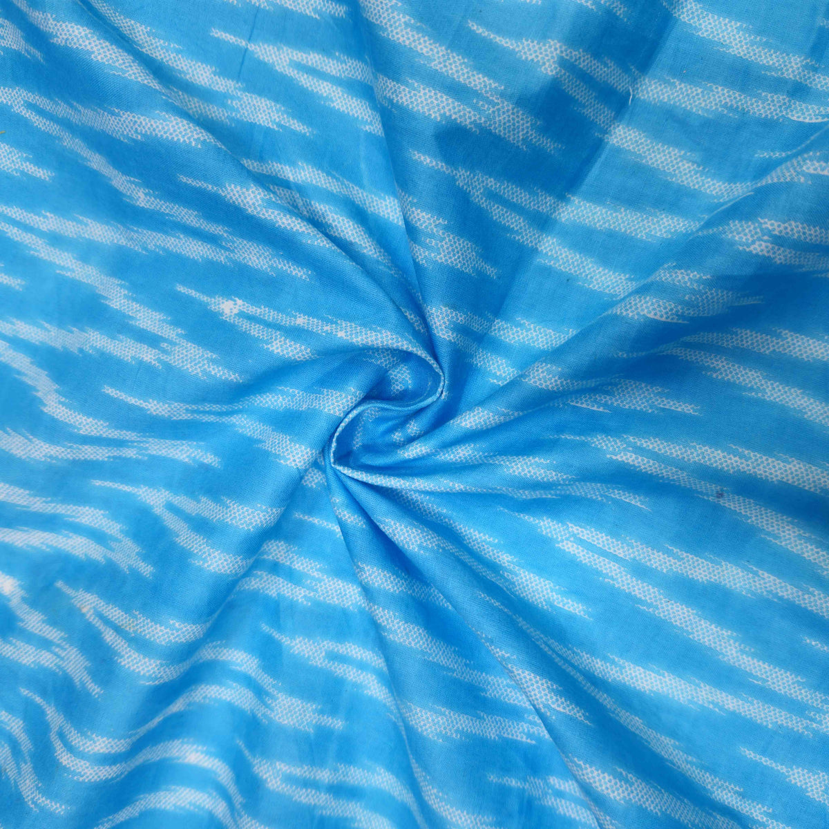 Sky Blue & White Ikat Print Cotton GT-8918 – image 3 of 3