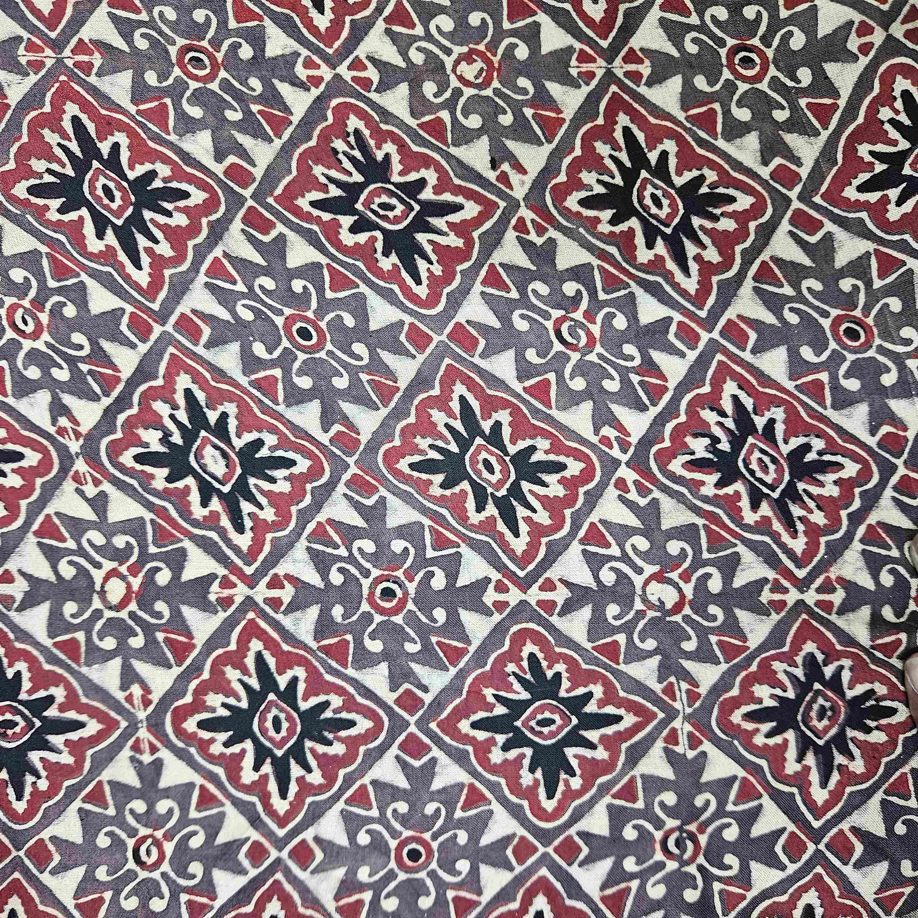 Brown Gromatrical Print Modal Satin Fabric EEG-28686