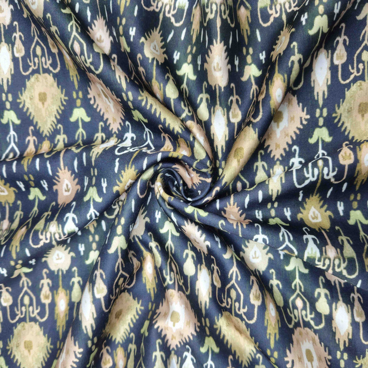 Black Handblock Print Modal Satin VC-16457 – image 3 of 3