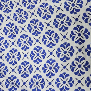 White Blue Floral Print Rayon TU-1000-24 – image 2 of 3