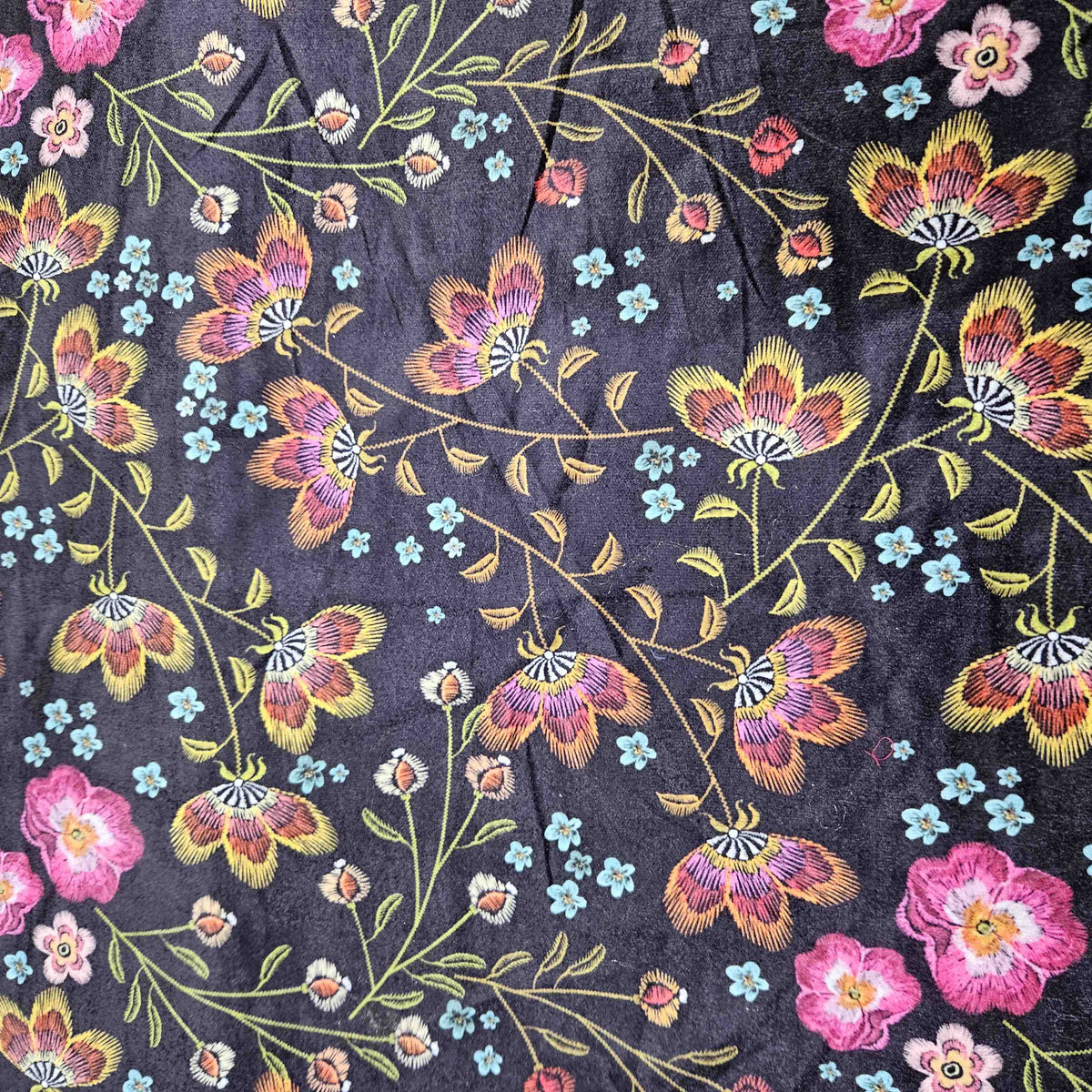 Black Floral Print Velvet TU-1000-8 – image 2 of 3