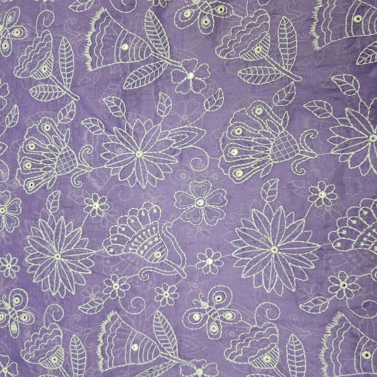 Lavender Thread Embroidery Mul Chanderi TU-1000-17 – image 2 of 3
