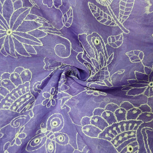 Lavender Thread Embroidery Mul Chanderi TU-1000-17 – image 3 of 3