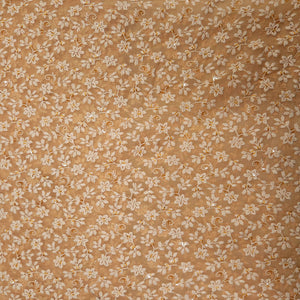 Orange Floral Thread Embroidery Georgette TU-1000-13 – image 2 of 3