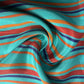 Green Stripes Print Natural Crepe 20334