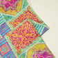 Sky Blue Traditional Print Tusser Silk Fabric 3542 GT-20354