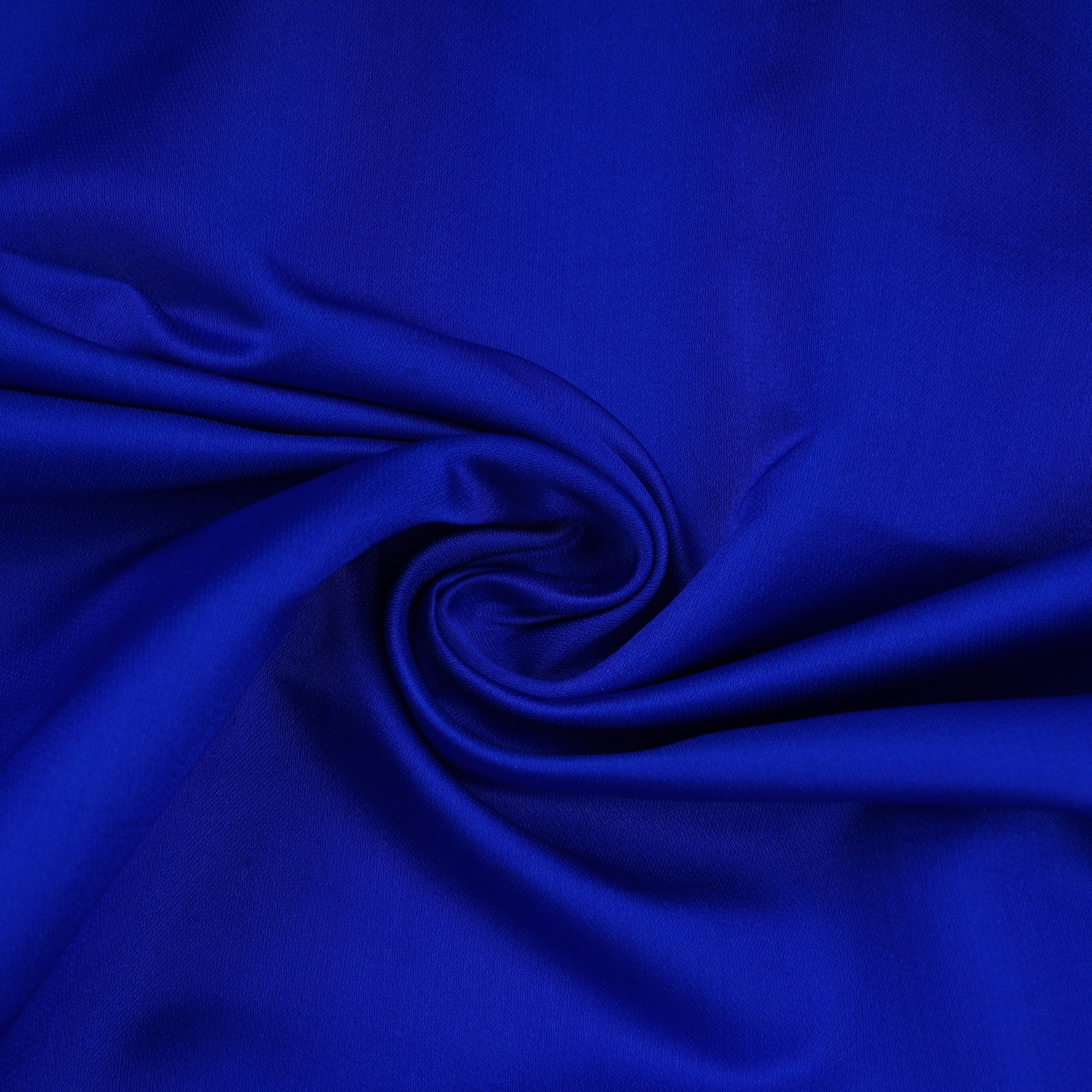 Royal Blue Solid Brocade Silk Fabric 20378