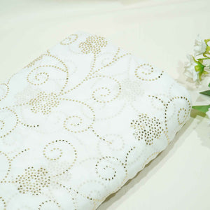 White Floral Mukaish Work Georgette Dyeable Fabric 1289 GT-20774  