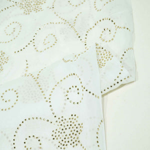 White Floral Mukaish Work Georgette Dyeable Fabric 1289 GT-20774  
