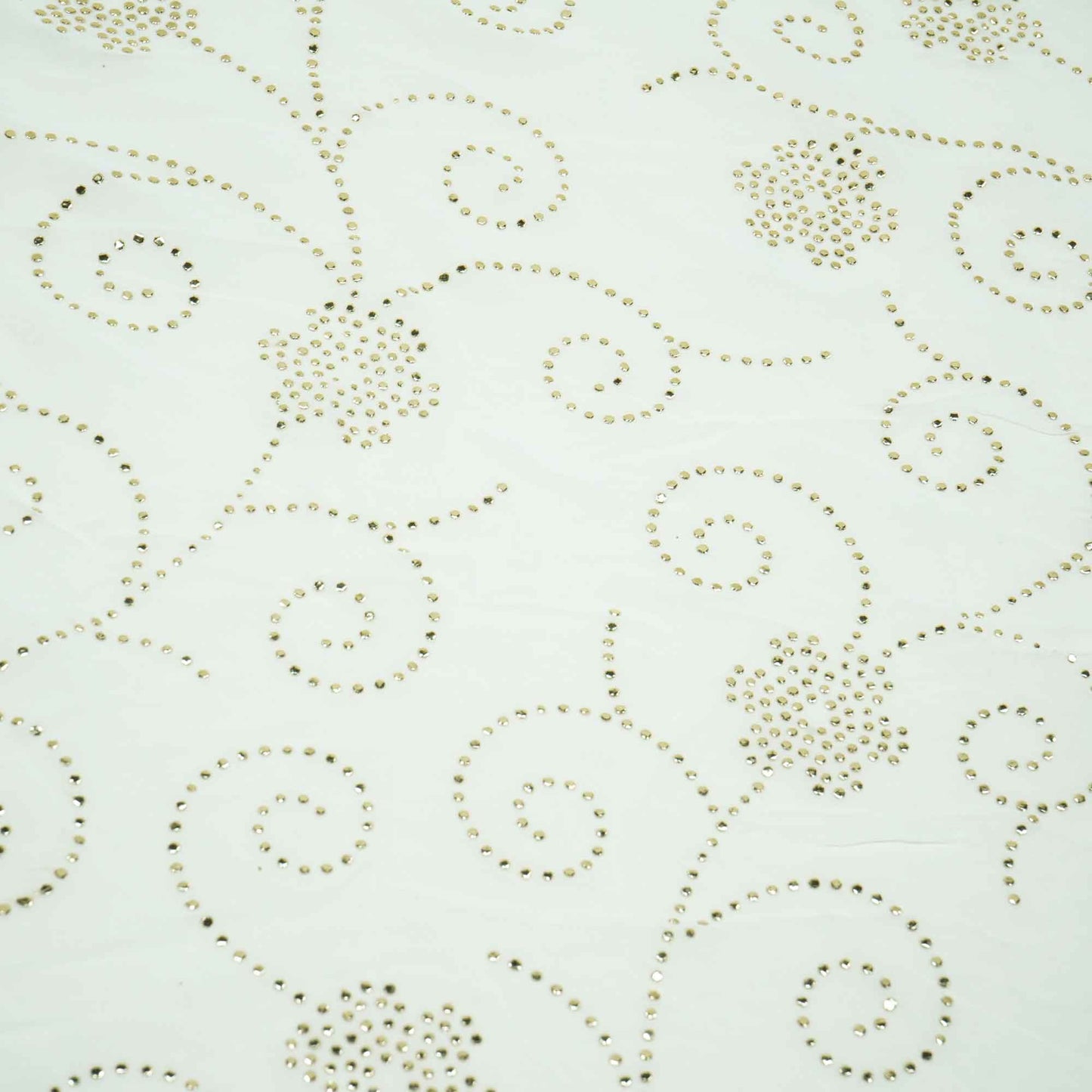 White Floral Mukaish Work Georgette Dyeable Fabric 1289 GT-20774  