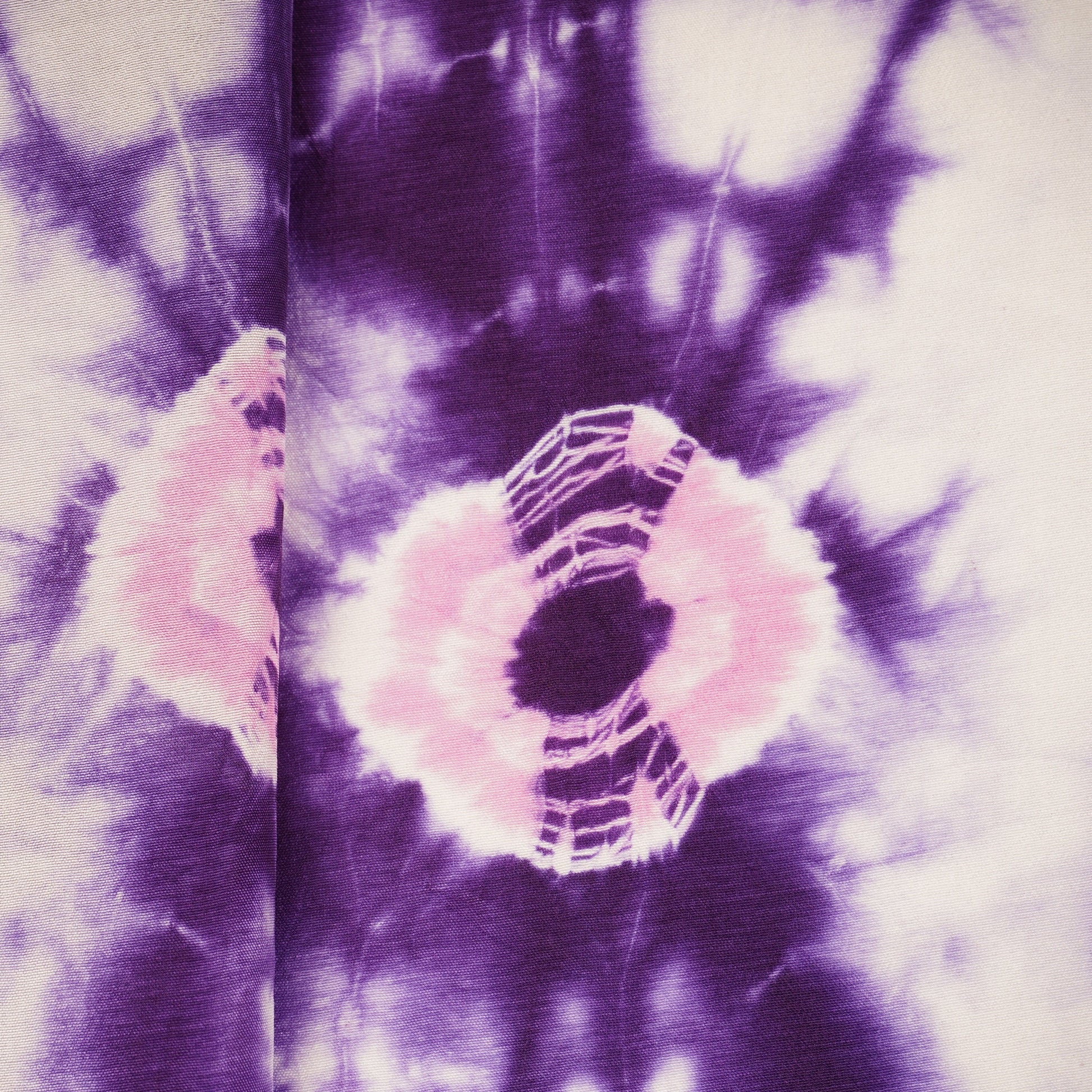 Purple Shibori Print Russian Silk Fabric 20783