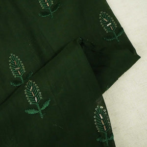 Olive Green Cutdana Thread Embroidery Organza Fabric 404 SD-20787