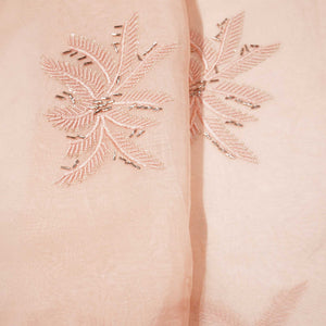 Peach Cutdana Embroidery Organza Fabric 417 SD-20828