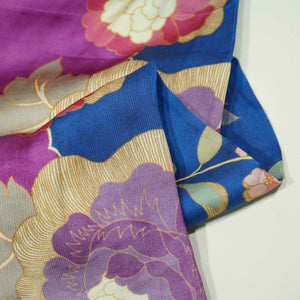 Magenta Floral Print Bemberg Silk Fabric 3900 GT-20838