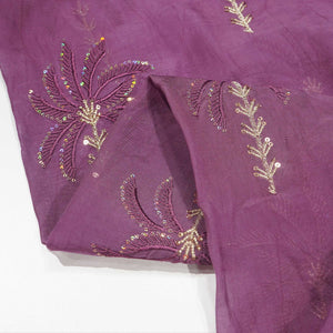 Wine Thread Sequins Embroidery Organza Fabric 390 SD-20855