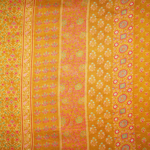 Brown Patch Print Bemberg Silk Fabric 20876