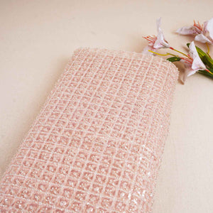 Beige Cutdana & Pearl Embroidery Net Fabric 20890 - TradeUNO
