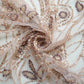 Beige Cutdana & Ricebeads Embroidery Net Fabric