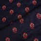 Navy Blue Kashmiri Embroidery Raw Silk Fabric RA-28209