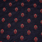 Navy Blue Kashmiri Embroidery Raw Silk Fabric RA-28209