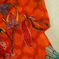 Orange Cutdana Floral Print Organza Fabric 2431 MTF-20935