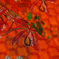 Orange Cutdana Floral Print Organza Fabric 2431 MTF-20935