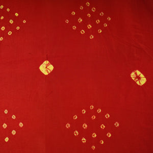 Brick Red Bandhani Print Russian Silk Fabric 20946 - TradeUNO