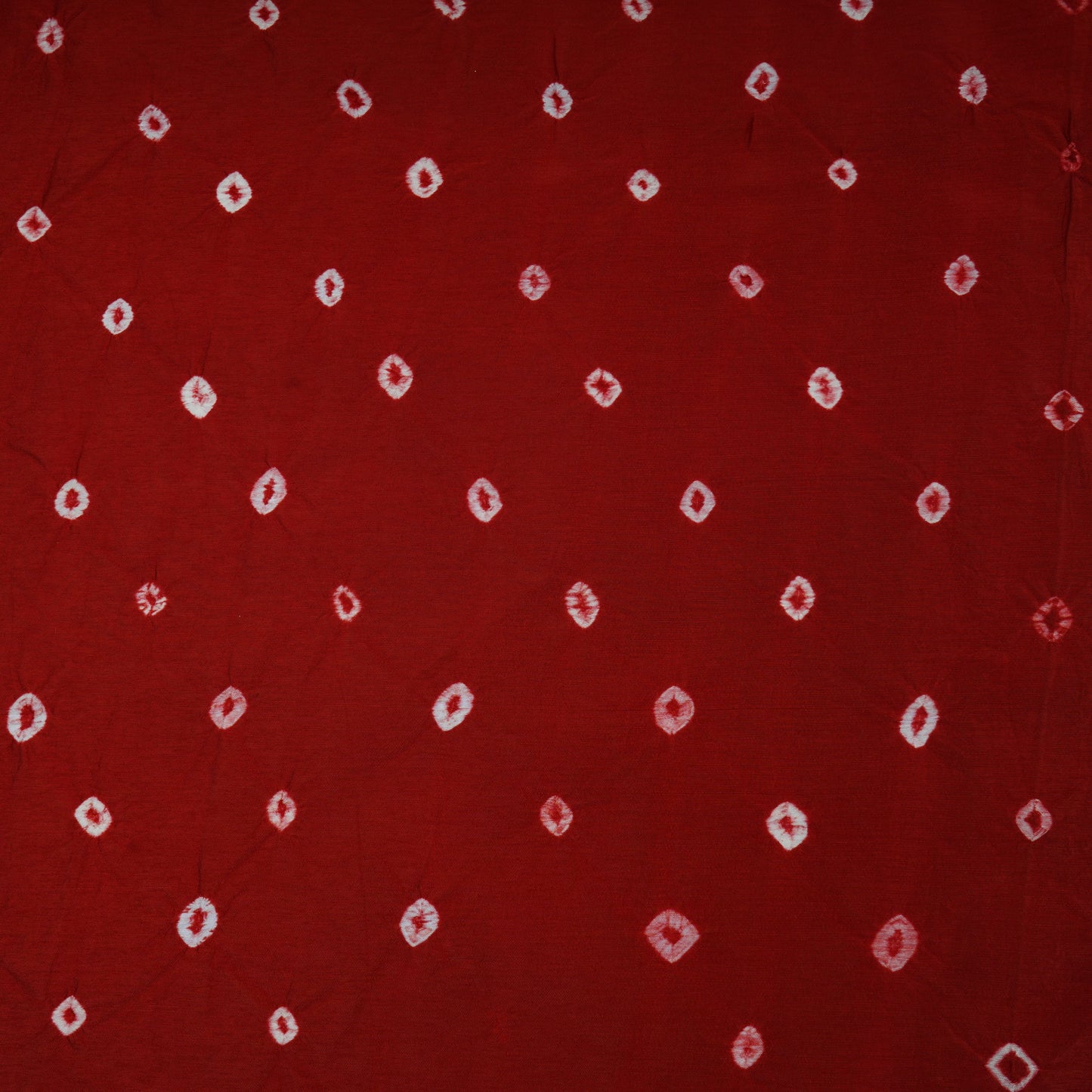 Red Bandhani Print Russian Silk Fabric 20947