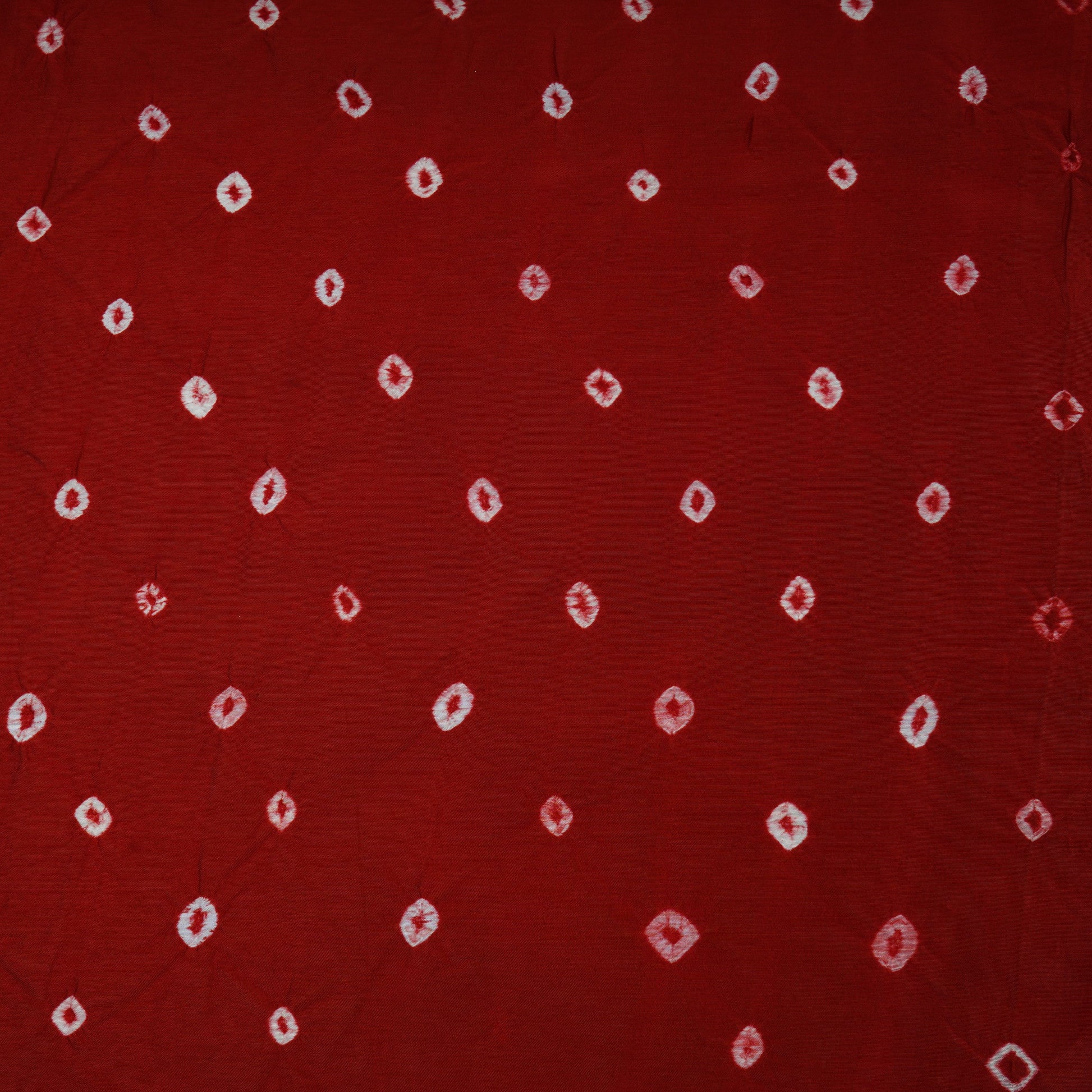 Red Bandhani Print Russian Silk Fabric 20947