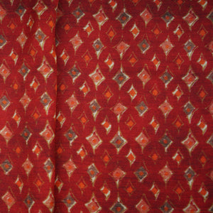 Brown Geometrical Print Bemberg Gajji Silk 20961 - TradeUNO