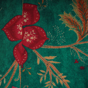 Dark Green Floral Print Bemberg Gajji Silk 20962