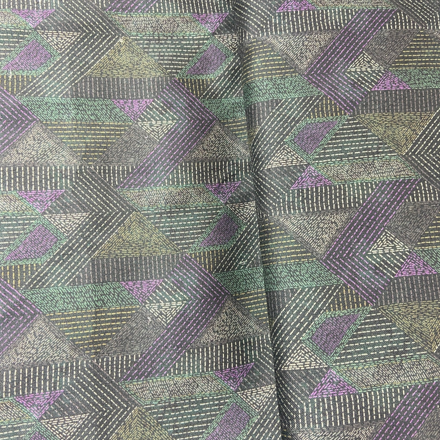 Sage Green Geometrical Print Pashmina Fabric