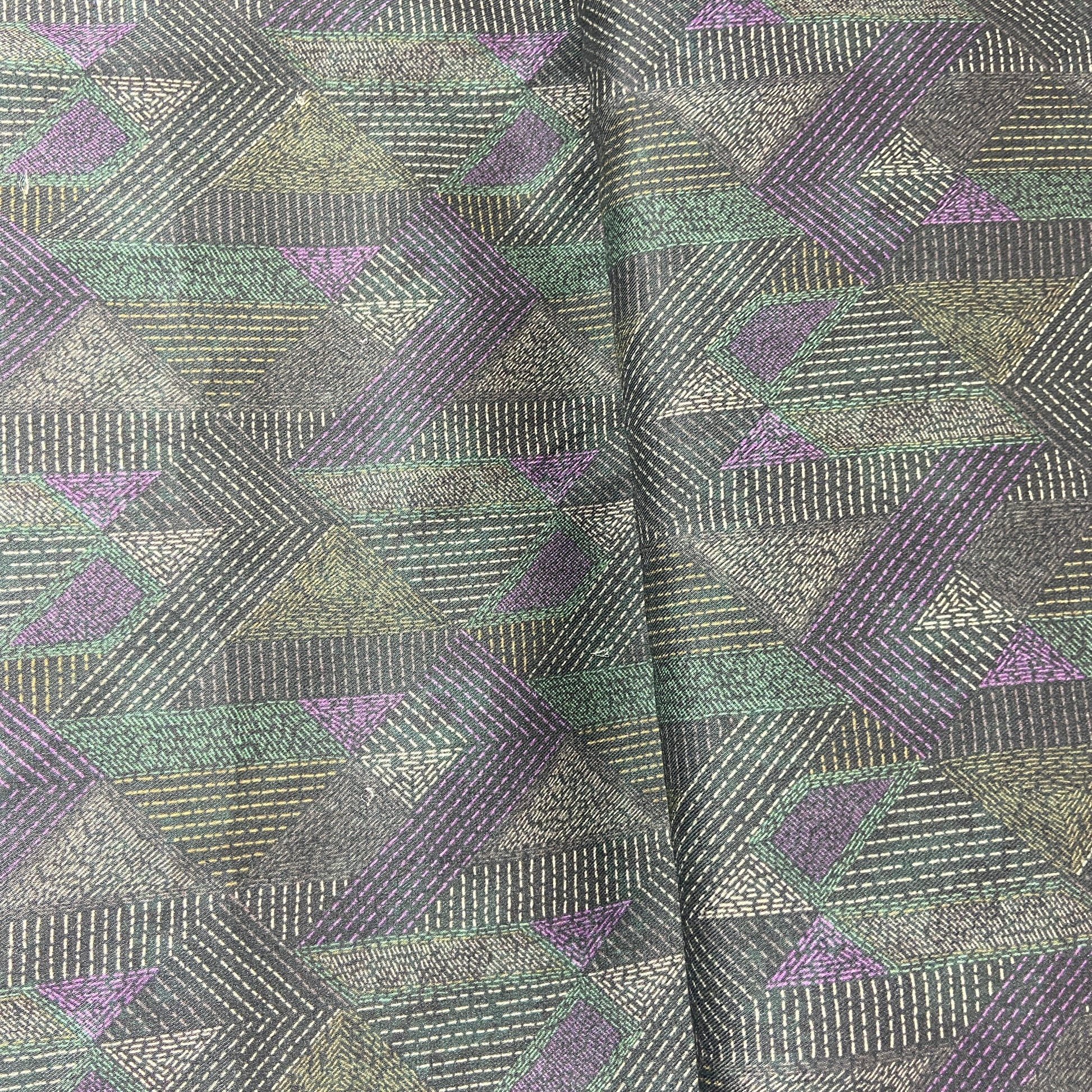 Sage Green Geometrical Print Pashmina Fabric