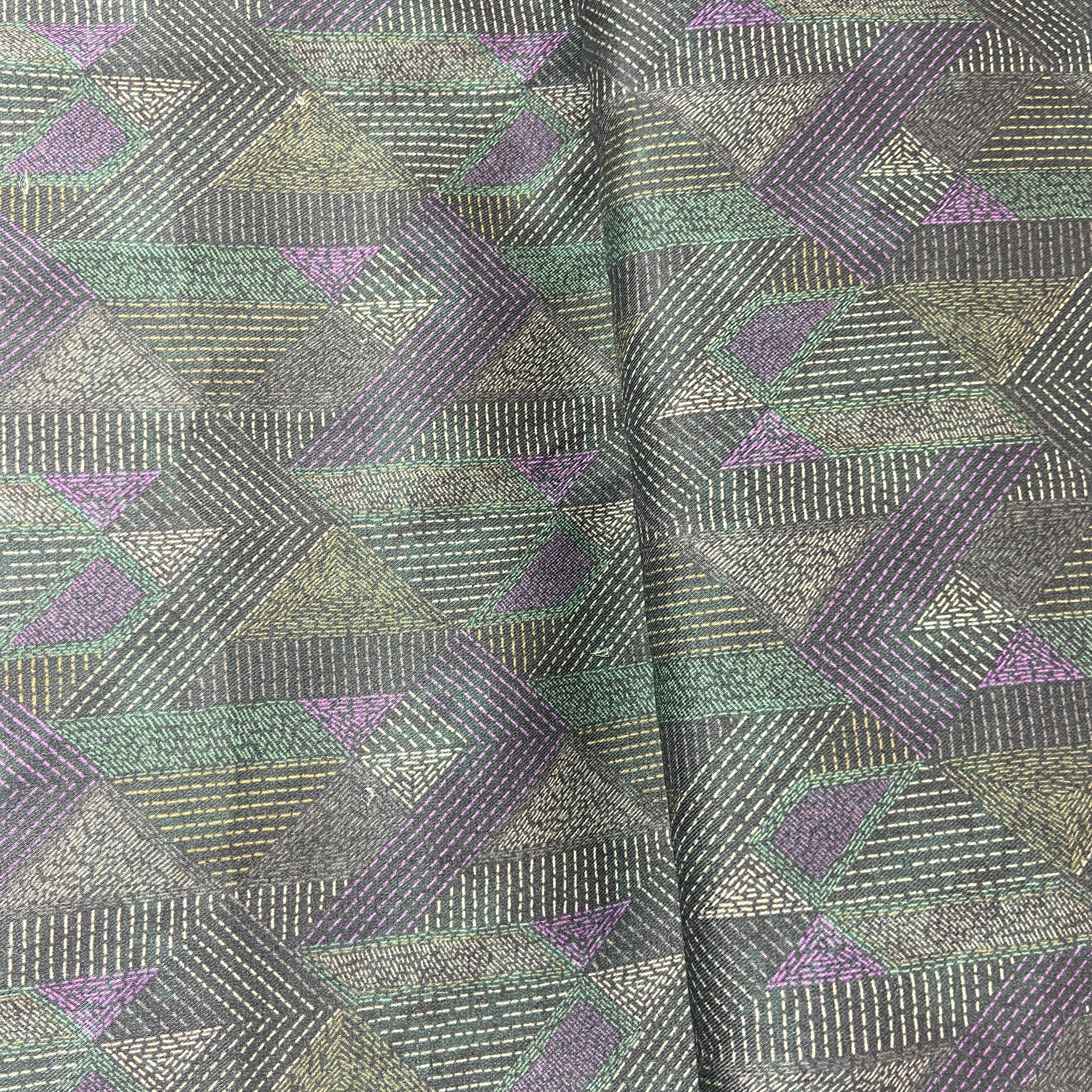 Sage Green Geometrical Print Pashmina Fabric