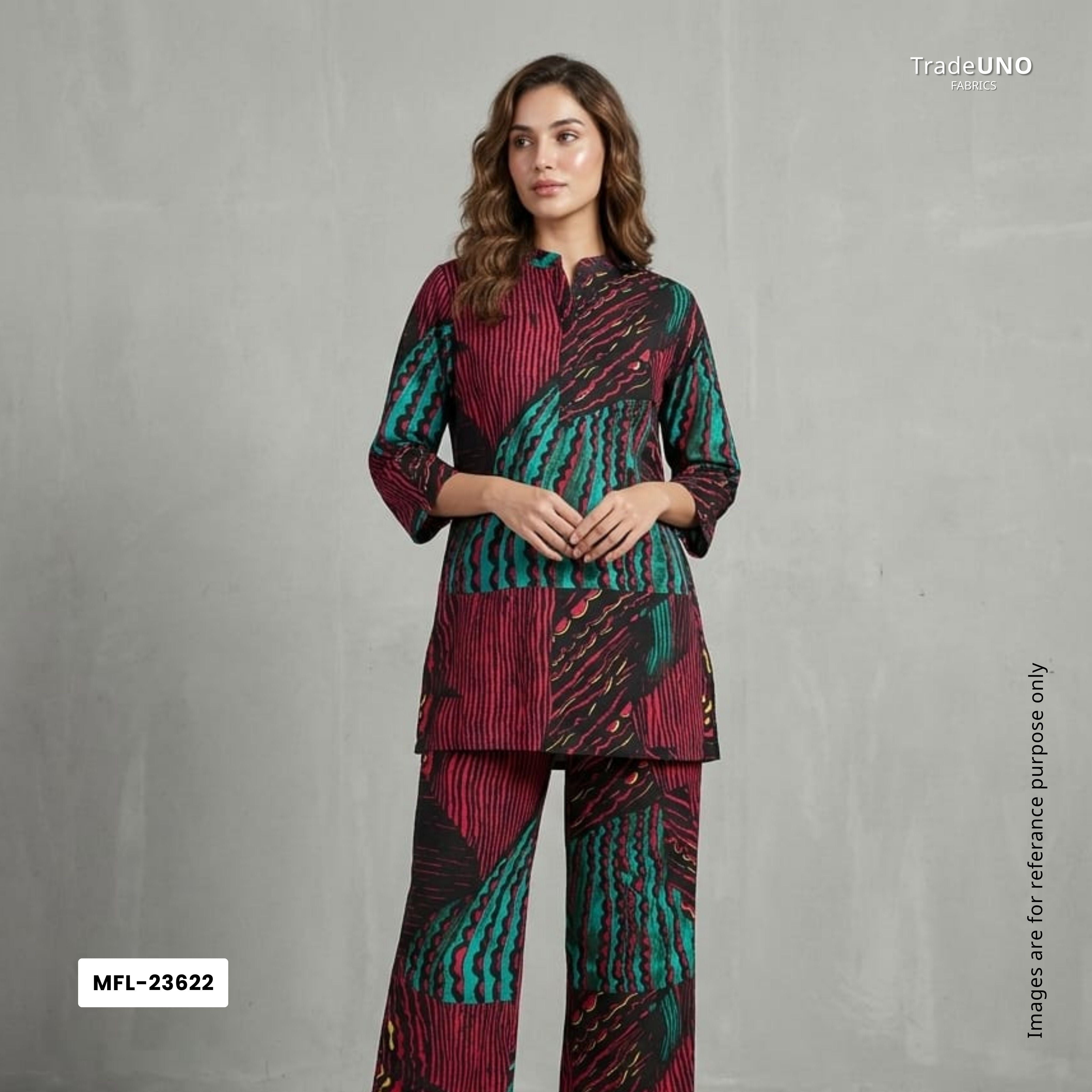 Black Abstract Print Cotton Fabric MFL-23622 - TradeUNO