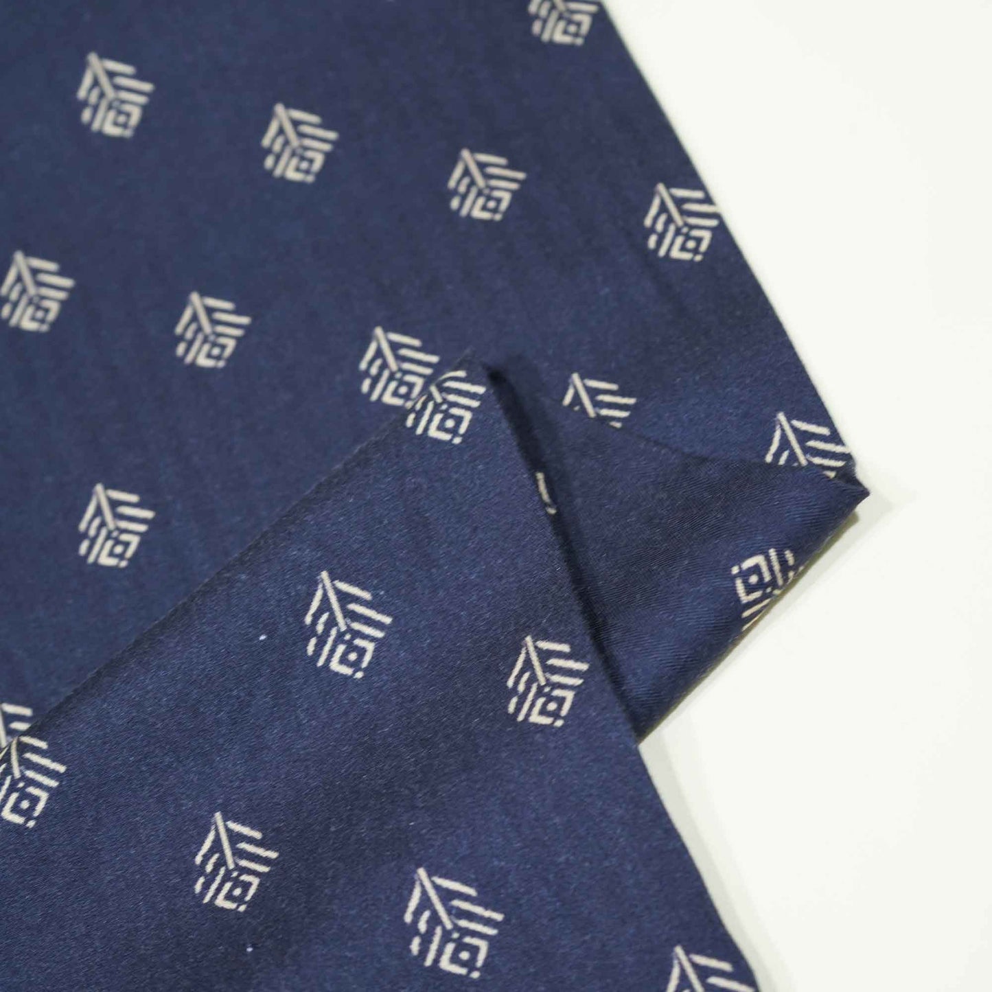 Navy Blue Geometrical Print Pashmina Fabric 151 RT-21003