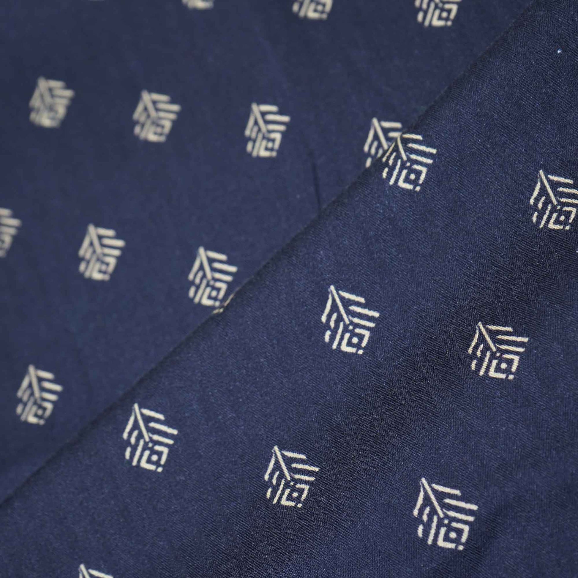 Navy Blue Geometrical Print Pashmina Fabric 151 RT-21003